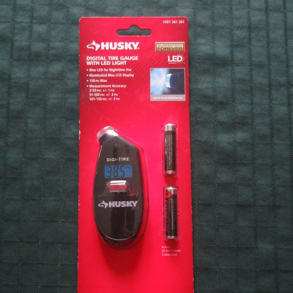 NIP HUSKY Digital Tire Gauge with LED Light